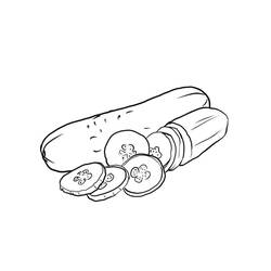 着色页: 黄瓜 (食物和营养) #207533 - 免费可打印着色页