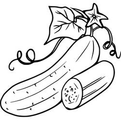 着色页: 黄瓜 (食物和营养) #207534 - 免费可打印着色页