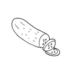 着色页: 黄瓜 (食物和营养) #207538 - 免费可打印着色页