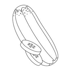 着色页: 黄瓜 (食物和营养) #207539 - 免费可打印着色页