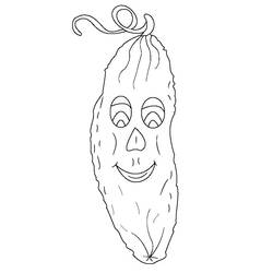 着色页: 黄瓜 (食物和营养) #207541 - 免费可打印着色页