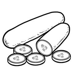 着色页: 黄瓜 (食物和营养) #207542 - 免费可打印着色页