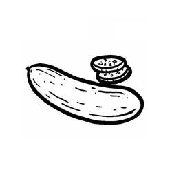 着色页: 黄瓜 (食物和营养) #207544 - 免费可打印着色页