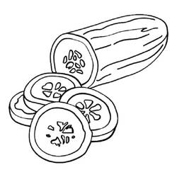 着色页: 黄瓜 (食物和营养) #207547 - 免费可打印着色页