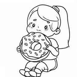 着色页: 甜甜圈 - 免费可打印着色页