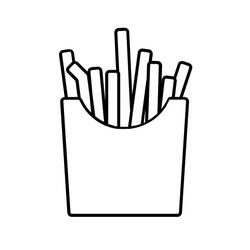着色页: 薯条 (食物和营养) #209104 - 免费可打印着色页
