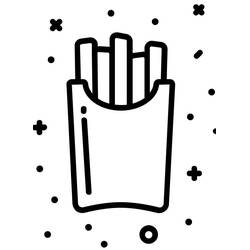 着色页: 薯条 (食物和营养) #209106 - 免费可打印着色页