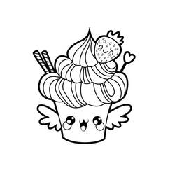 着色页: 可爱食物 (食物和营养) #209282 - 免费可打印着色页