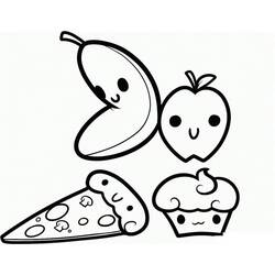 着色页: 可爱食物 (食物和营养) #209287 - 免费可打印着色页