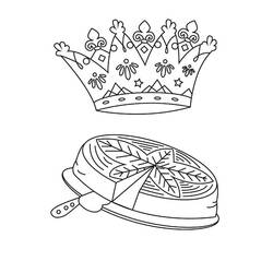 着色页: 国王饼 - 免费可打印着色页