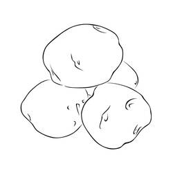 着色页: 土豆 (食物和营养) #207418 - 免费可打印着色页