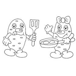 着色页: 土豆 (食物和营养) #207433 - 免费可打印着色页