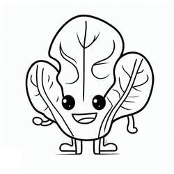 着色页: 菠菜 (食物和营养) #187655 - 免费可打印着色页