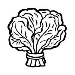 着色页: 菠菜 (食物和营养) #187664 - 免费可打印着色页