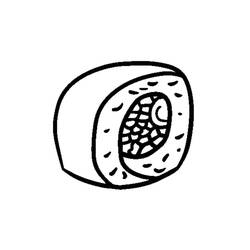 着色页: 寿司 (食物和营养) #209233 - 免费可打印着色页