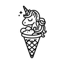 着色页: 独角兽冰淇淋 (食物和营养) #211775 - 免费可打印着色页