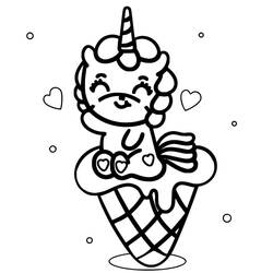 着色页: 独角兽冰淇淋 (食物和营养) #211778 - 免费可打印着色页