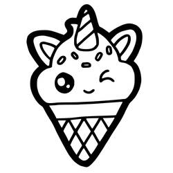着色页: 独角兽冰淇淋 (食物和营养) #211781 - 免费可打印着色页