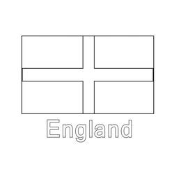 着色页: 英格兰国旗 - 免费可打印着色页