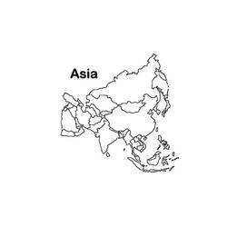着色页: 亚洲地图 (地理和地点) #179896 - 免费可打印着色页