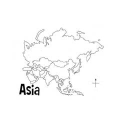 着色页: 亚洲地图 (地理和地点) #179897 - 免费可打印着色页