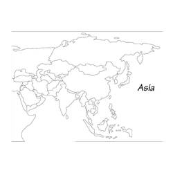 着色页: 亚洲地图 (地理和地点) #179899 - 免费可打印着色页