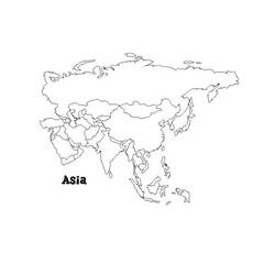 着色页: 亚洲地图 (地理和地点) #179904 - 免费可打印着色页