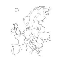 着色页: 欧洲地图 (地理和地点) #179892 - 免费可打印着色页