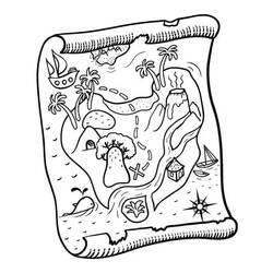 着色页: 宝藏图 (地理和地点) #211537 - 免费可打印着色页