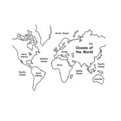 着色页: 世界地图 (地理和地点) #179907 - 免费可打印着色页