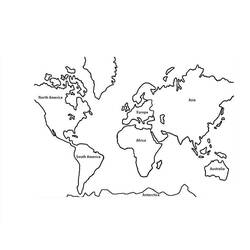 着色页: 世界地图 (地理和地点) #179908 - 免费可打印着色页