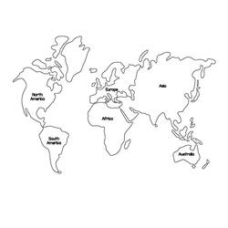 着色页: 世界地图 (地理和地点) #179909 - 免费可打印着色页