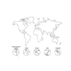 着色页: 世界地图 (地理和地点) #179916 - 免费可打印着色页