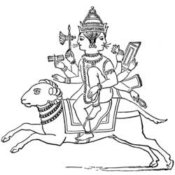 着色页: 印度神话 (众神与女神) #109303 - 免费可打印着色页