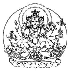 着色页: 印度神话：佛 (众神与女神) #89544 - 免费可打印着色页