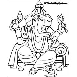 着色页: 印度神话：象头神 (众神与女神) #96851 - 免费可打印着色页