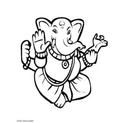 着色页: 印度神话：象头神 (众神与女神) #96855 - 免费可打印着色页