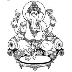 着色页: 印度神话：象头神 (众神与女神) #96856 - 免费可打印着色页
