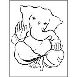 着色页: 印度神话：象头神 (众神与女神) #96859 - 免费可打印着色页