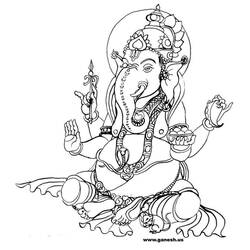 着色页: 印度神话：象头神 (众神与女神) #96861 - 免费可打印着色页