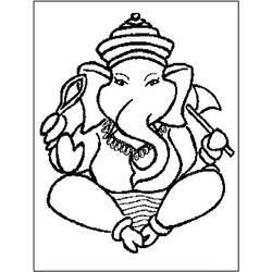着色页: 印度神话：象头神 (众神与女神) #96863 - 免费可打印着色页