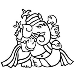 着色页: 印度神话：象头神 (众神与女神) #96867 - 免费可打印着色页