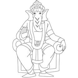 着色页: 印度神话：象头神 (众神与女神) #96868 - 免费可打印着色页