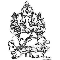 着色页: 印度神话：象头神 (众神与女神) #96878 - 免费可打印着色页