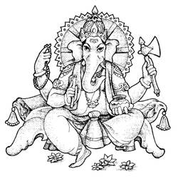 着色页: 印度神话：象头神 (众神与女神) #96880 - 免费可打印着色页