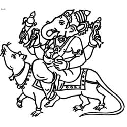 着色页: 印度神话：象头神 (众神与女神) #96884 - 免费可打印着色页