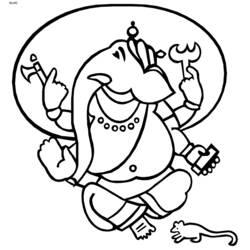 着色页: 印度神话：象头神 (众神与女神) #96886 - 免费可打印着色页