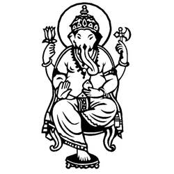 着色页: 印度神话：象头神 (众神与女神) #96889 - 免费可打印着色页