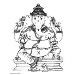 着色页: 印度神话：象头神 (众神与女神) #96897 - 免费可打印着色页