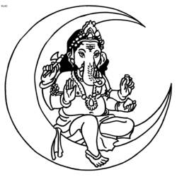 着色页: 印度神话：象头神 (众神与女神) #96903 - 免费可打印着色页